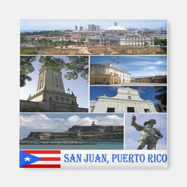zSR019 PUERTO RICO, Mosaik, San Juan, Kühlschrank Magnet (Vorne)