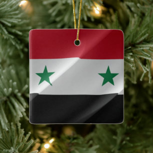 zSY002 schwingende syrische FLAG Syrien, Keramikornament