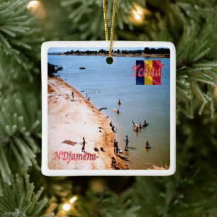 zTD005 N'DJAMENA, Küstenstrand Chari, Keramikornament