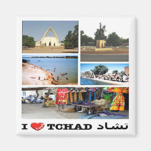 zTD007 CHAD I Liebe, Mosaik, Afrika, Kühlschrank Magnet