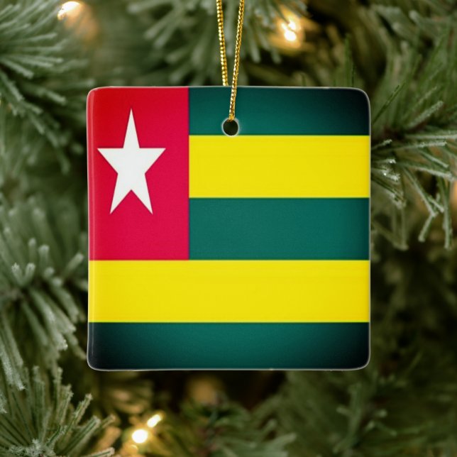 zTG001 TOGO Flag, Afrika, Keramikornament (Baum)