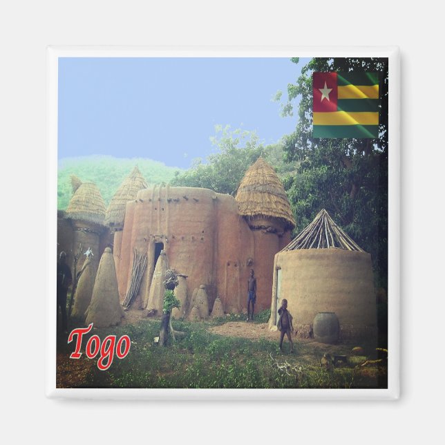 zTG008 TOGO, Taberma House, Afrika, Kühlschrank Magnet (Vorne)