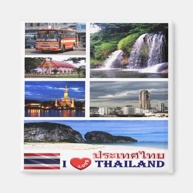 zTH006 i Liebe THAILAND Potpourri, Asien, Kühlschr Magnet (Vorne)