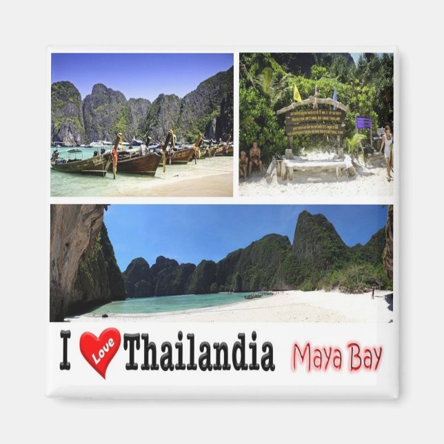 zTH011 i Liebe MAYA BAY KRABI Thailand Asien, Kühl Magnet (Vorne)