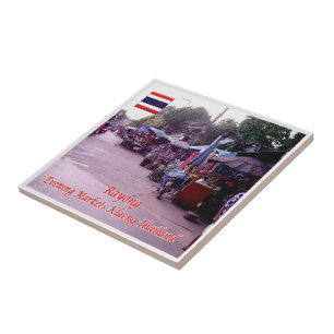 zTH013 RAYONG Abend Markets Klaeng, Thailand, Fliese