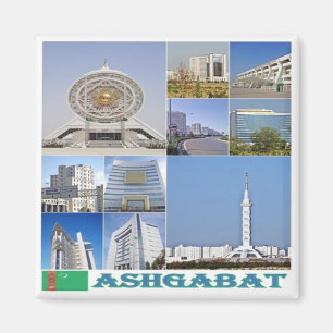 zTM003 collage of ASHGABAT, Turkmenistan, Fridge Magnet