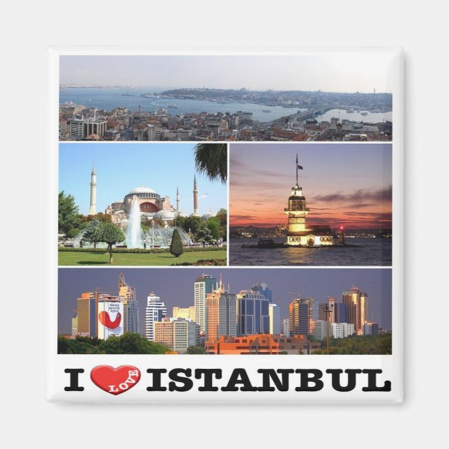 zTR011 ISTANBUL "I LIEBE", Türkei, Europa, Kühlsch Magnet (Vorne)