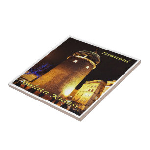 zTR015 ISTANBUL GALATA TOWER nachts, Fliese