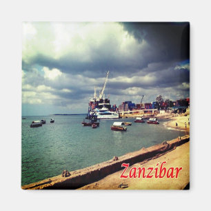 zTZ007 ZANZIBAR, Ferry Docked, Tanzania, Fridge Magnet