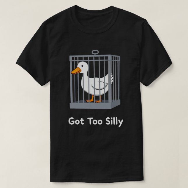 Zu Alberne Gänse im Käfig Spaß T-Shirt (Design vorne)