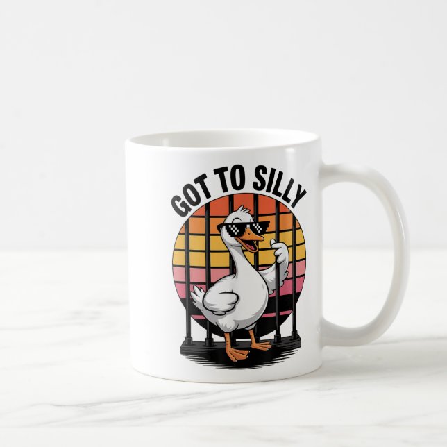 Zu Alberne Gänsestrasse Retro Sungles Jail Bird go Kaffeetasse (Rechts)