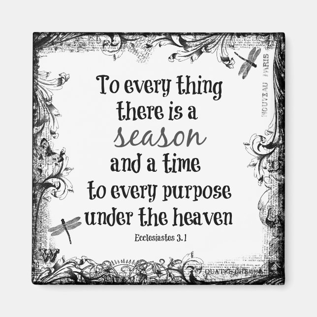 Zu allem gibt es eine Saison Bibel Verse Magnet (Vorne)
