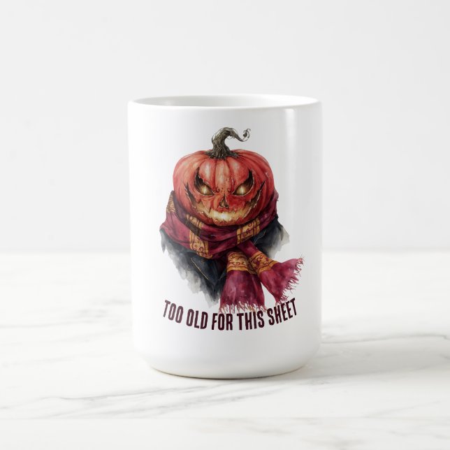 Zu alt für dieses Blatt. Funny Halloween Pumpkin Kaffeetasse (Mittel)