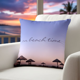 Zu Beach Time California Lila Sunset Foto Kissen