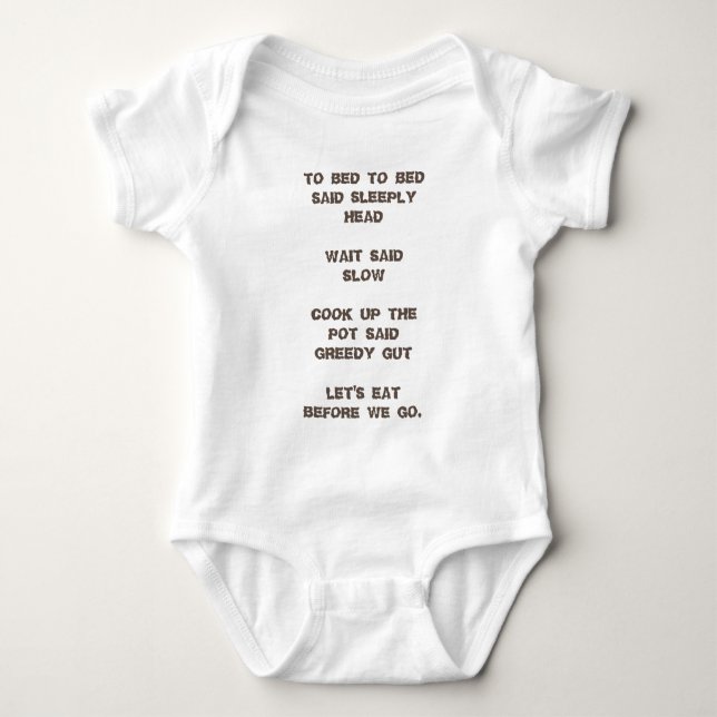 Zu Bett / Baby Jersey Bodysuit Strampler (Vorderseite)