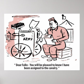 Zu Calvary, Spaß der Armee, Funny Vintag Poster