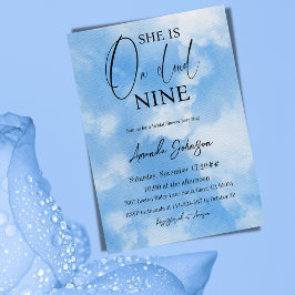 zu Cloud Nine 9 Calligraphy Blue Brautparty Einladung
