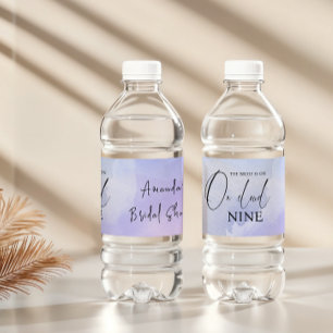 zu Cloud Nine 9 Calligraphy Blue Brautparty Wasserflaschenetikett