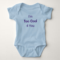 Zu Cool 4 You Funny Blue Baby Boy Newborn Romper
