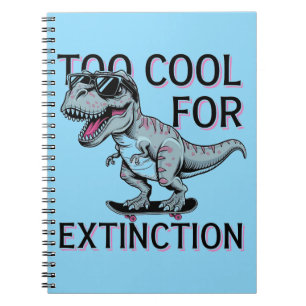 Zu Cool für das Aussterben T-Rex Skater - Funny Di Notizblock