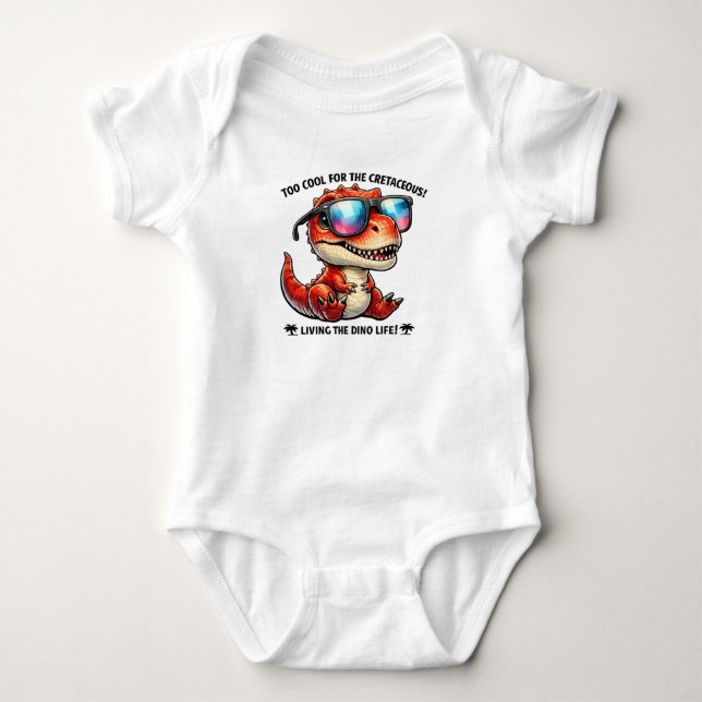 🦖😎 „Zu cool für die Kreidezeit“ 👶✨ Baby Strampler (Vorderseite)