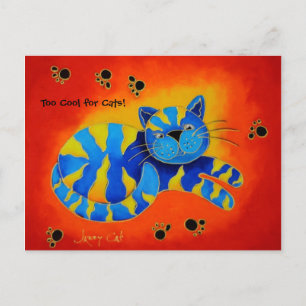 Zu Cool für Katzen! -Smiley Smug Red Cat Postkarte