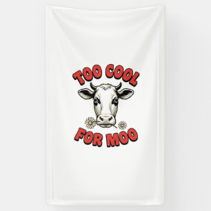 Zu cool für Moo Lustiges Kuh Vintage-Shirt-Design_ Banner