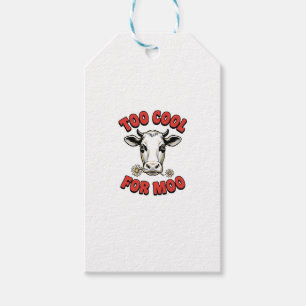 Zu cool für Moo Lustiges Kuh Vintage-Shirt-Design_ Geschenkanhänger