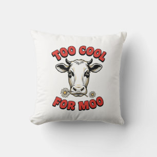 Zu cool für Moo Lustiges Kuh Vintage-Shirt-Design_ Kissen