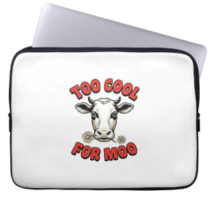 Zu cool für Moo Lustiges Kuh Vintage-Shirt-Design_ Laptopschutzhülle