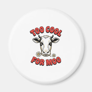 Zu cool für Moo Lustiges Kuh Vintage-Shirt-Design_ Magnet