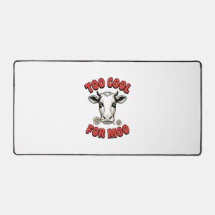 Zu cool für Moo Lustiges Kuh Vintage-Shirt-Design_ Schreibtischunterlage
