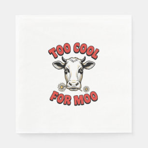 Zu cool für Moo Lustiges Kuh Vintage-Shirt-Design_ Serviette
