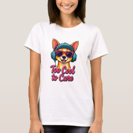 Zu Cool für Pflege - Retro Cartoon Dog T - Shirt