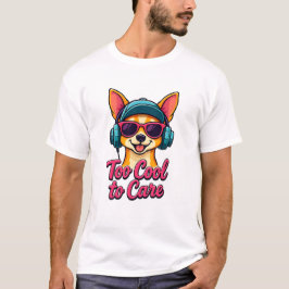 Zu Cool für Pflege - Retro Cartoon Dog T - Shirt