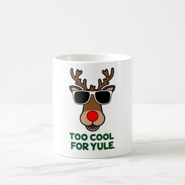 Zu Cool für Weihnachten Funny Christmas Rentier Ta Kaffeetasse (Mittel)