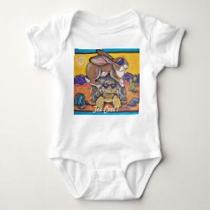 "Zu Cool" Onsie mit Turtle & Rabbit in Sonnenbrill Baby Strampler