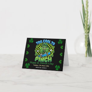 Zu cool, um gezwickt zu werden Skateboard Shamrock Dankeskarte