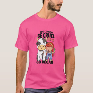 Zu Cool, um grausam zu sein, Vegane Kuh-Vegetaria T-Shirt