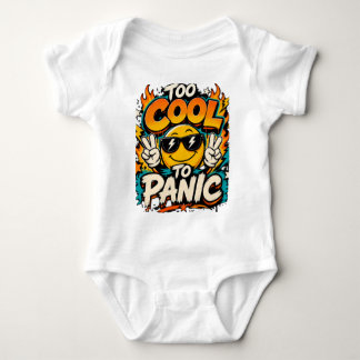 Zu cool um in Panik zu geraten Lustiges Smiley-Gra Baby Strampler