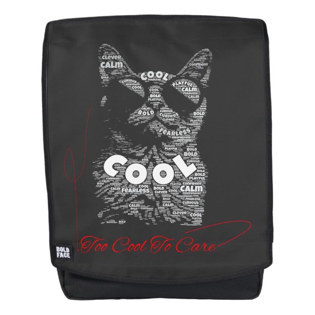 Zu Cool, um Katzen-Typografie zu kümmern Rucksack (Vorderseite)