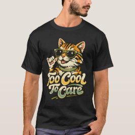 Zu cool, um Retro-Katzen-Sonnenbrille zu beachten T-Shirt