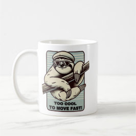 Zu Cool, um schnell zu bewegen! Retro Sloth Kaffeetasse