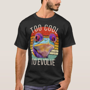 Zu cool, um zu evolvieren Lustiger, bunter Frosch T-Shirt