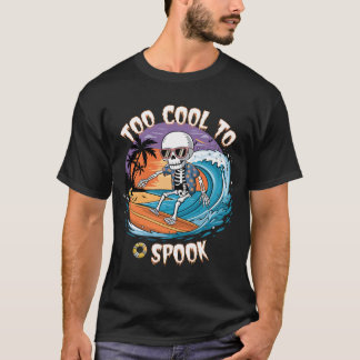 Zu Cool, um zu sprechen - Skelettsurfen Halloween T-Shirt