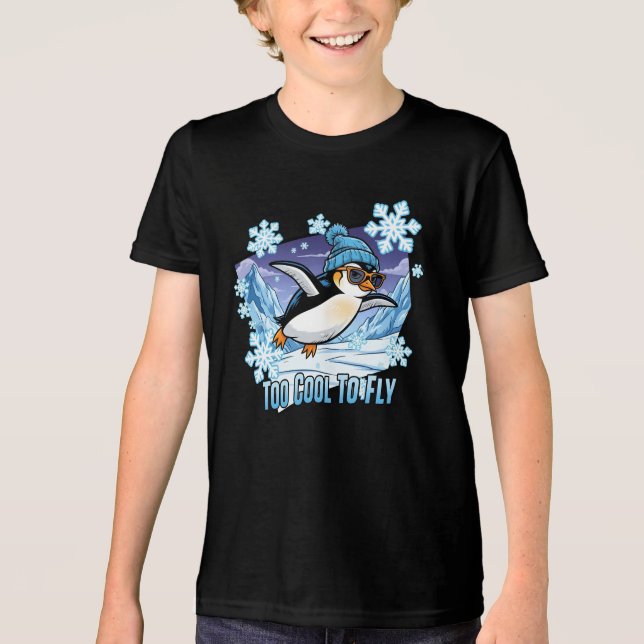 Zu cool zum Fliegen Tri-Blend Shirt (Vorderseite)
