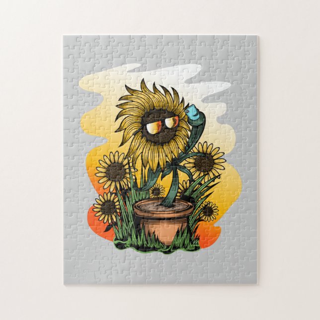 Zu Coole Sonnenblume Puzzle (Vertikal)