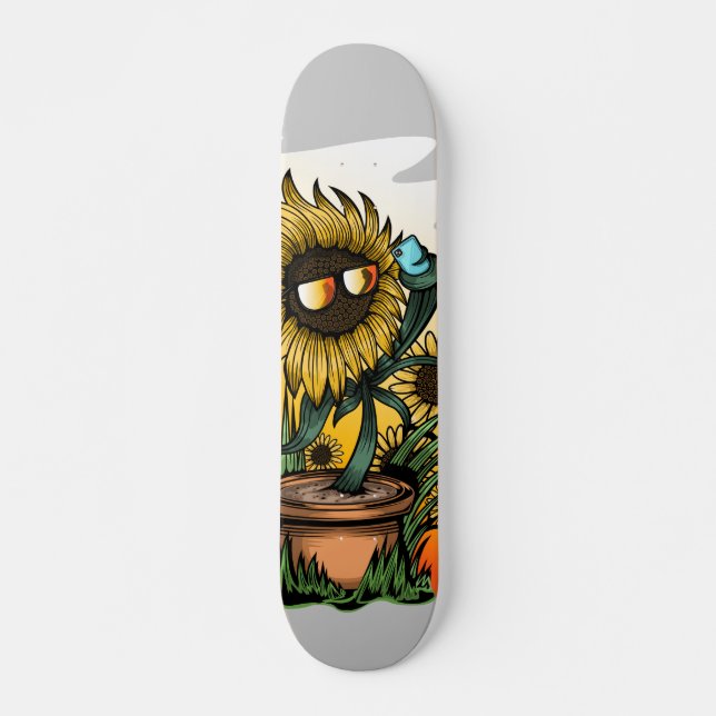 Zu Coole Sonnenblume Skateboard (Vorne)