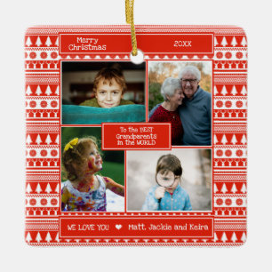 Zu den besten Großeltern der Welt - Nordisches Fot Keramikornament