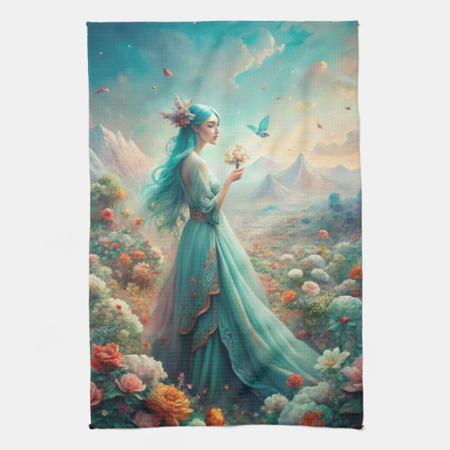 Zu den Blume Geschirrtuch (Vertikal)